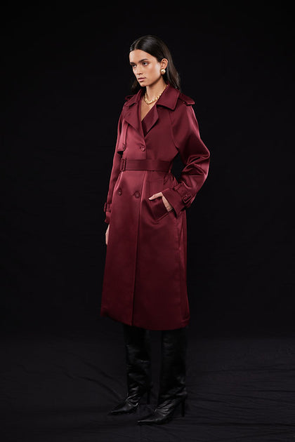 AKM 【C046】 washed satin trench coat 2bc3da_c78b3d2012544e52b84f09c
