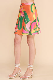AE Tropical Satin A-Line Skirt
