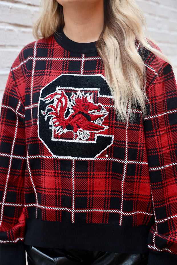 QS Block C Plaid Mascot Sweater