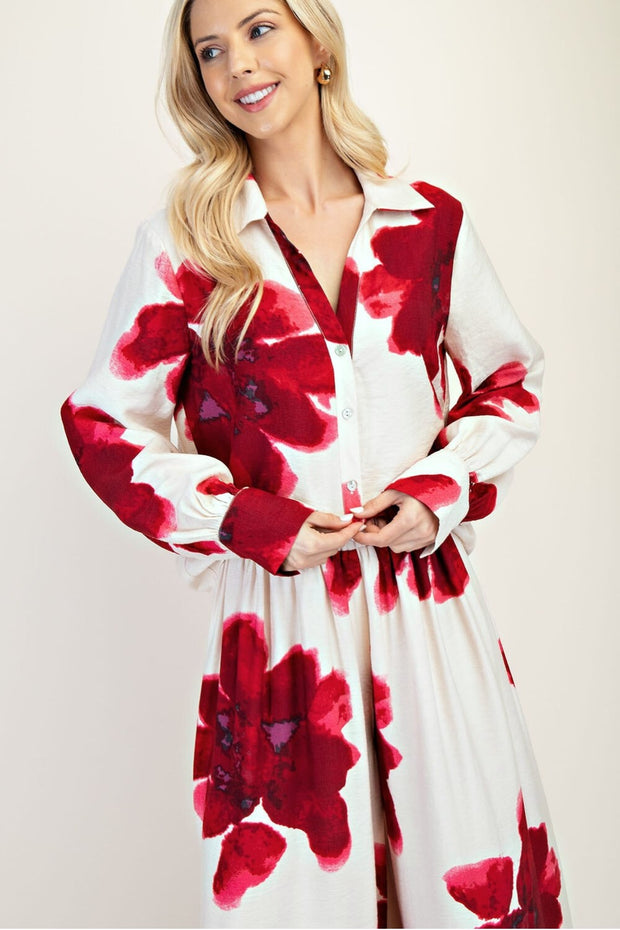 GM Button Down Floral Matching Shirt