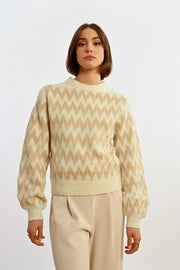 MBN Gold Tinsel Chevron Sweater