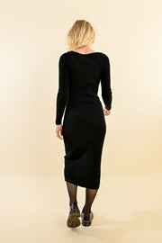 MBN Zippered Knit Midi Dress