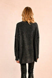 MBN Turtle Neck Sequin Sweater - Ash Grey