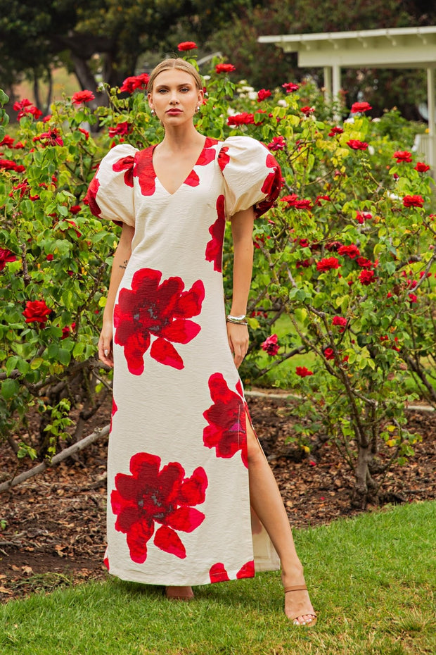 GM Puff Sleeve Aline Maxi Dress GM Puff Sleeve Aline Maxi Dress