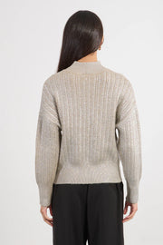 MBN Metallic Mock Neck Sweater