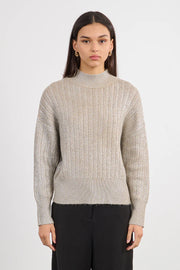 MBN Metallic Mock Neck Sweater