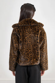 MBN Faux Fur Leopard Print Jacket