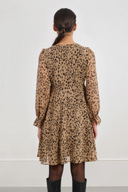 MBN Long Sleeve Printed Mini Dress