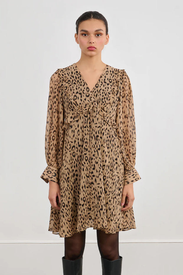 MBN Long Sleeve Printed Mini Dress