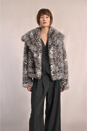 MBN Snow Leopard Fuzzy Jacket