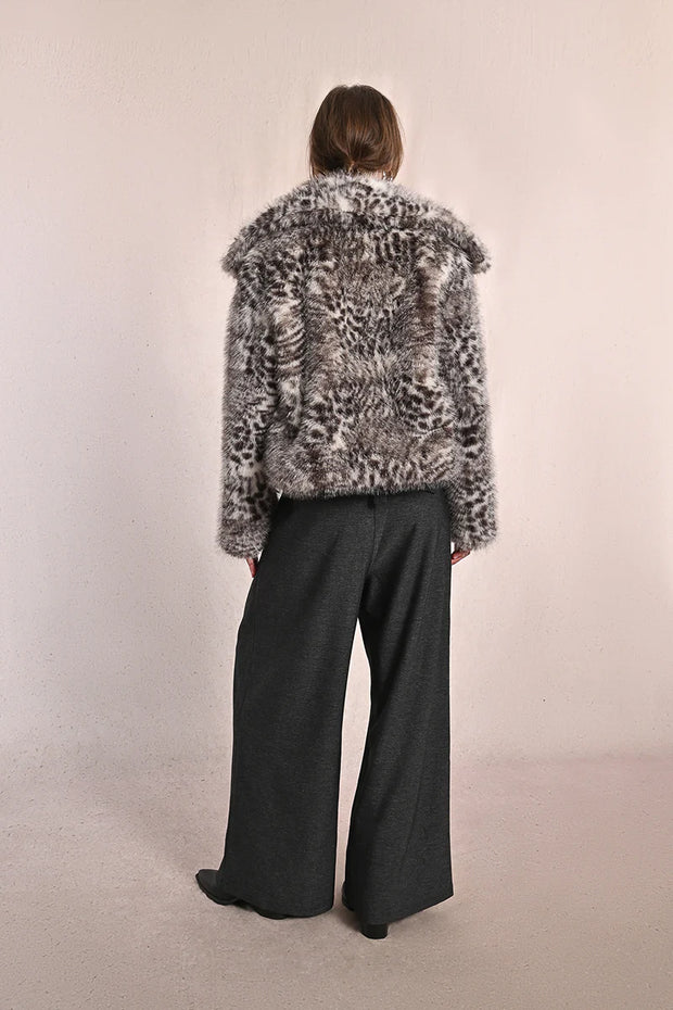 MBN Snow Leopard Fuzzy Jacket