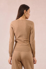 MBN Sparkle Scalloped Knit Top