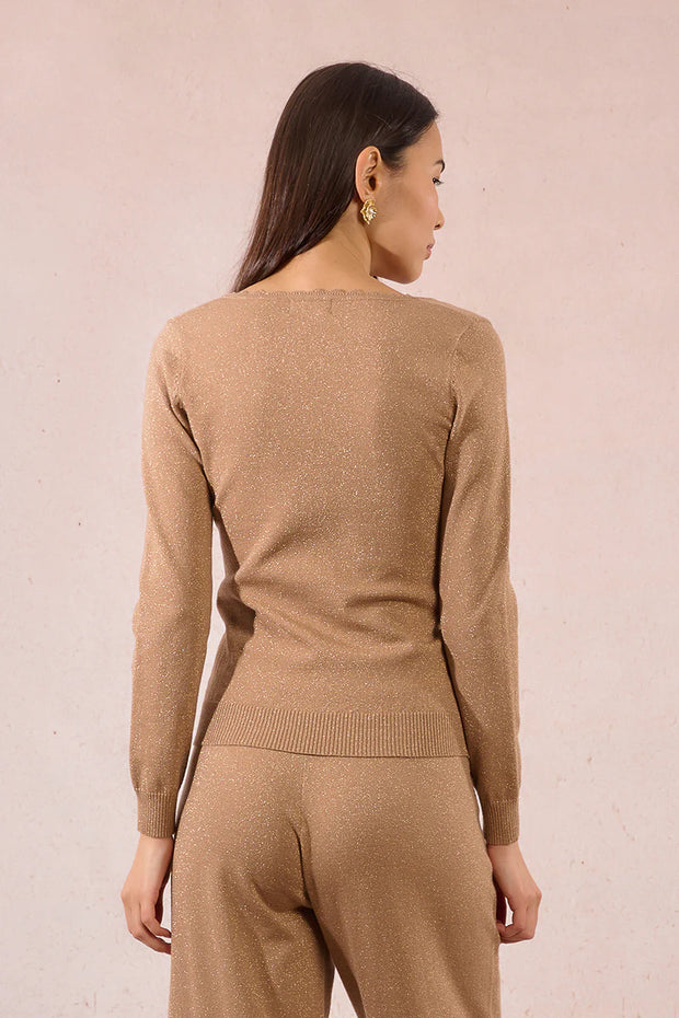 MBN Sparkle Scalloped Knit Top