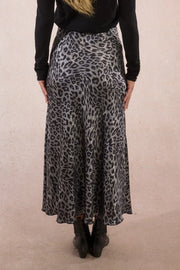 MBN Metallic Leopard Midi Skirt