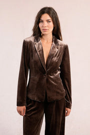 MBN Velvet Blazer Top