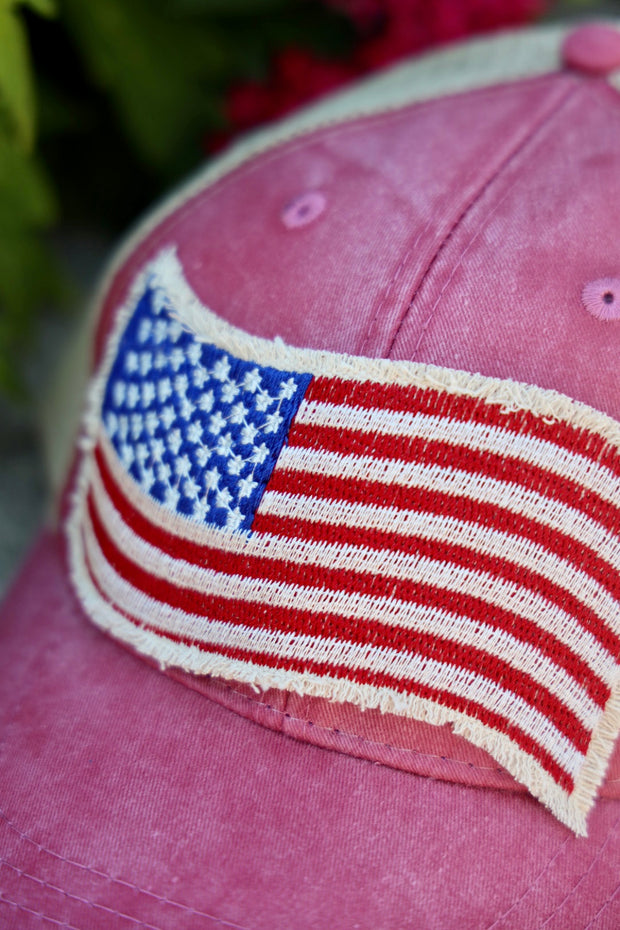 IT American Flag Trucker Hat - Red