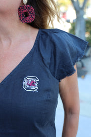 TB Chambray Flutter Shift Dress