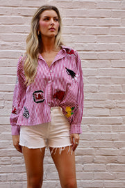 QS SC Mini Icon Striped Button Down