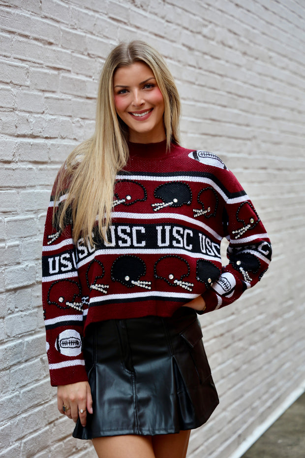 QS USC Vintage Football Helmet Turtle Neck
