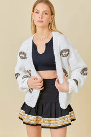 MST Sequin Football Cardigan