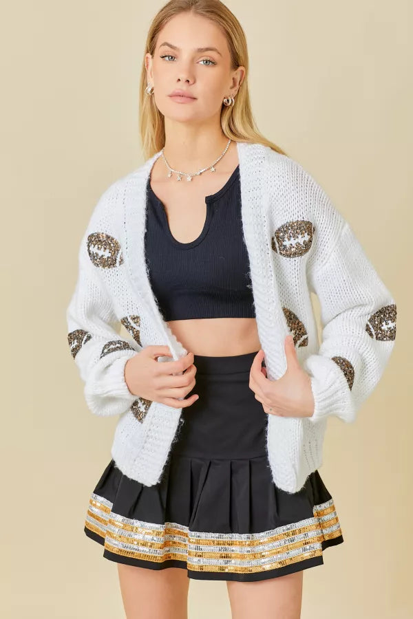 MST Sequin Football Cardigan