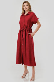 PI Drawstring Midi Dress