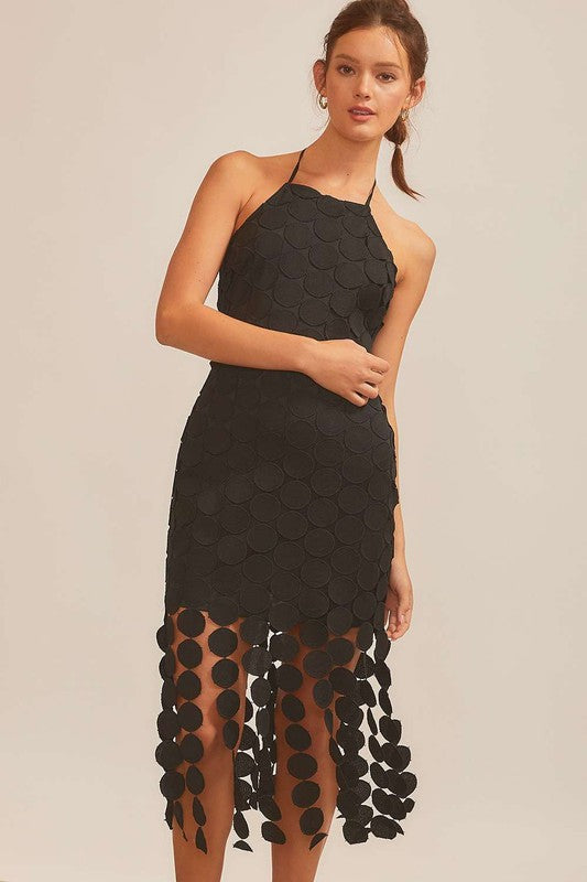 MST Circle Fringe Midi Dress- Black Miss Cocky MST Circle Fringe Midi Dress- Black Miss Cocky
