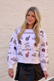 SE Sequin Football Sweatshirt