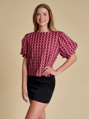 SE SC Twill Puff Sleeve Blouse