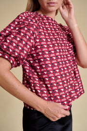 SE SC Twill Puff Sleeve Blouse