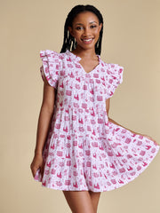 SE SC Team Toile Flutter Sleeve Dress