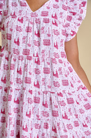 SE SC Team Toile Flutter Sleeve Dress