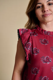 SE Poly Ruffle Sleeve Blouse