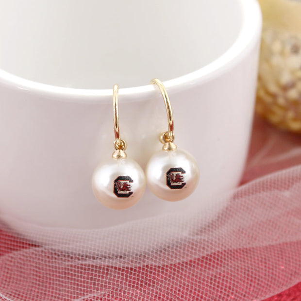 SJ South Carolina Pearl Hoop Earrings
