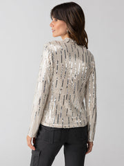 ST Sequin Mock Neck Top