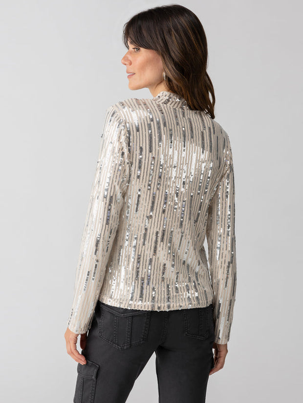 ST Sequin Mock Neck Top