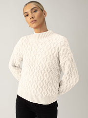 ST Cable Mock Neck Sweater