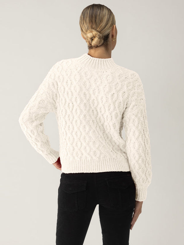 ST Cable Mock Neck Sweater