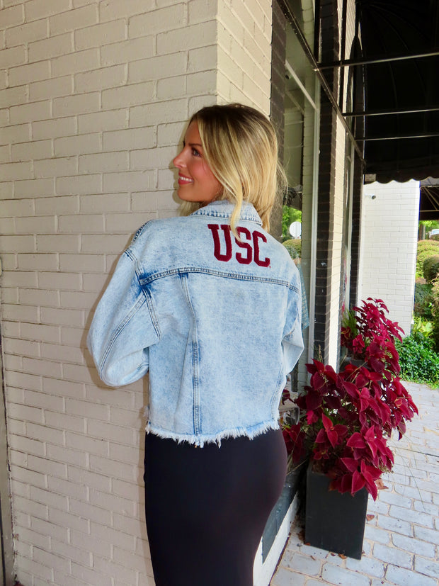 HV Block USC Frayed Jean Jacket