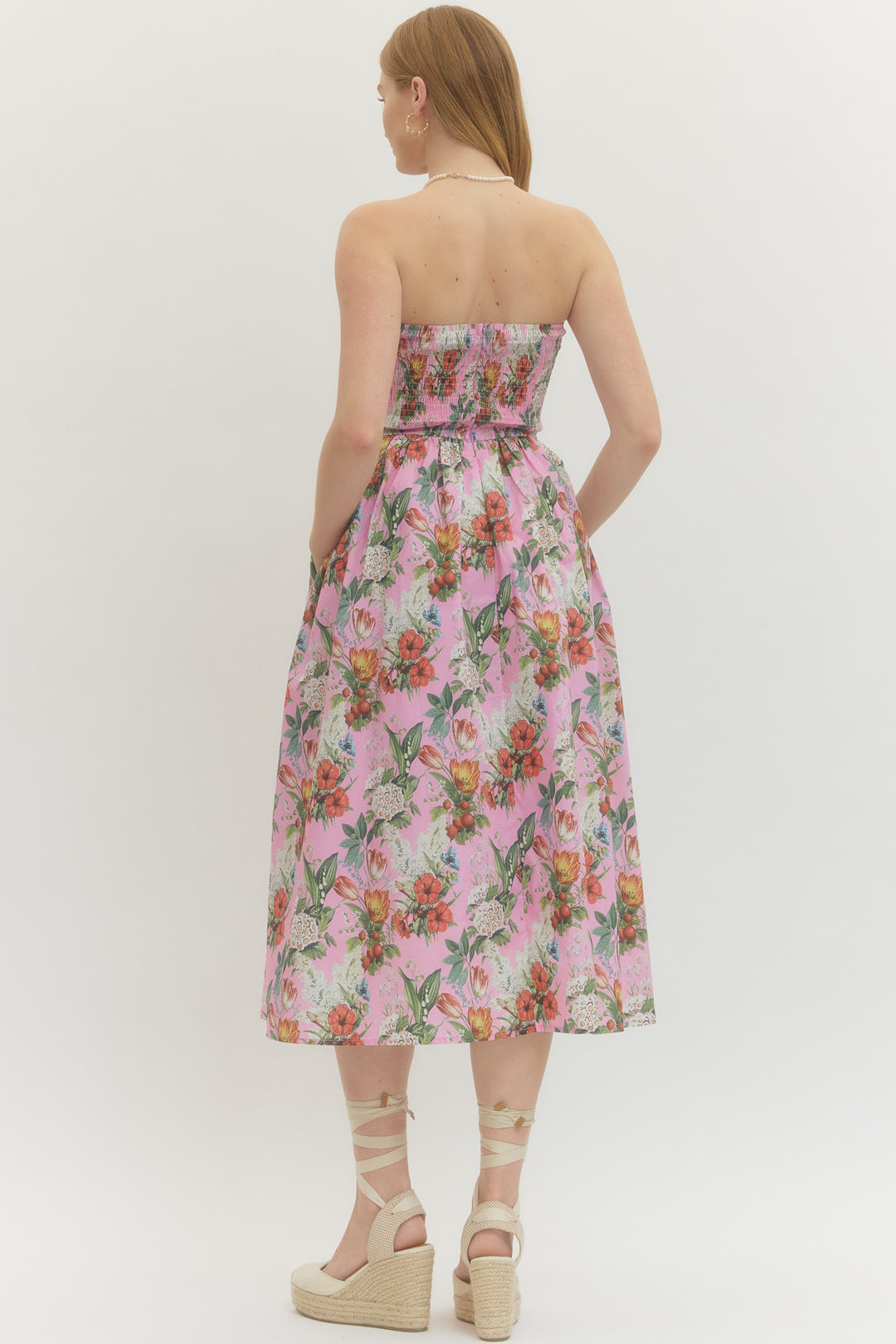 ENT Pink Floral Strapless Dress  Miss Cocky