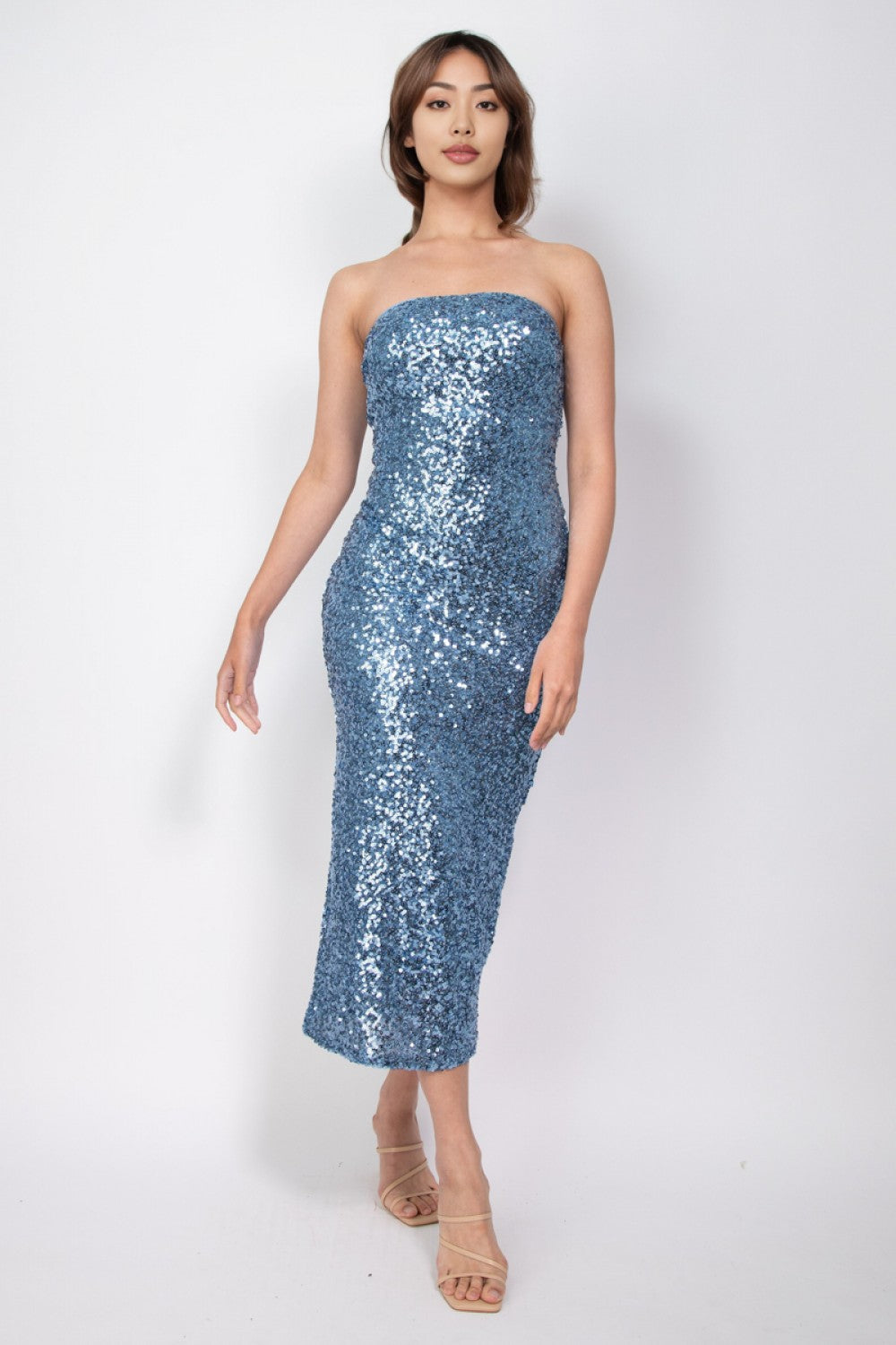 Tobi Sequin Dress SIB Sequin Tube Midi Dress  Miss Cocky