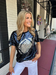 WH Sequin Football Gameday Shirt
