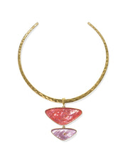 KS Margot Vintage Gold Statement Necklace - Pink