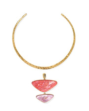KS Margot Vintage Gold Statement Necklace - Pink