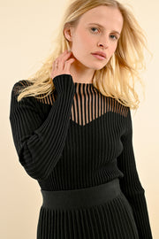 MBN Sheer Top LS Sweater