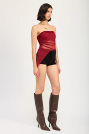 EMP Asymmetrical Mesh Tube Top