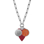 ES Carolina Alley Oop Basketball Multi-charm Necklace