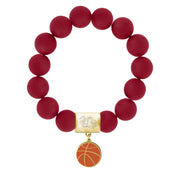 ES Carolina Jump Ball Basketball Stretch Bracelet