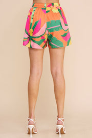 AE Tropical Satin High Waist Satin Shorts