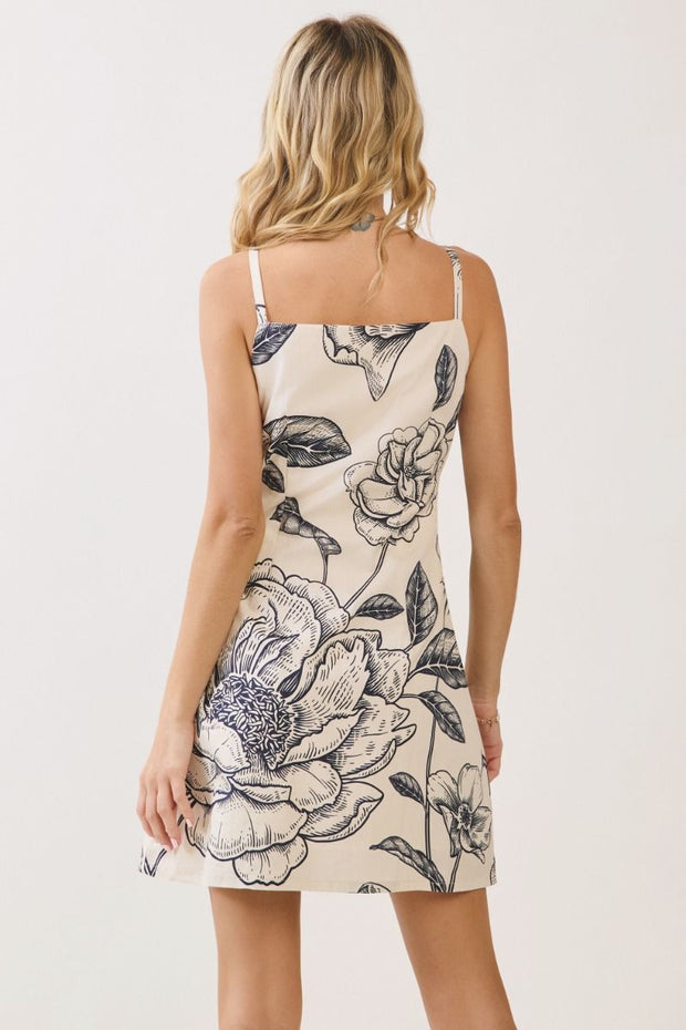 cami mini dress TC Floral Print Sleeveless waisted cut creates a Bridal Gowns & Ball Gown Wedding Dresses Women's Plaid Christmas Mini Color:Festival Fuchsia
